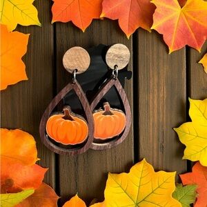 Hand Crafted Pumpkin Teardrop Earrings